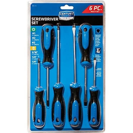 Century Drill & Tool Century Drill & Tool 72196 Screwdriver Set - 6 Piece 72196